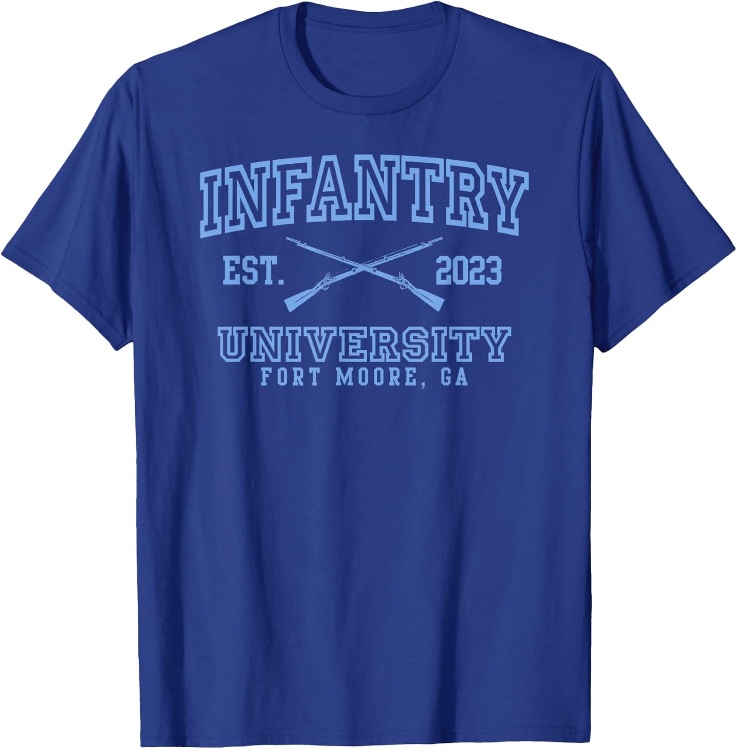 American Marauder: Infantry University Fort Moore GA T-Shirt - T-Shirt | Royal