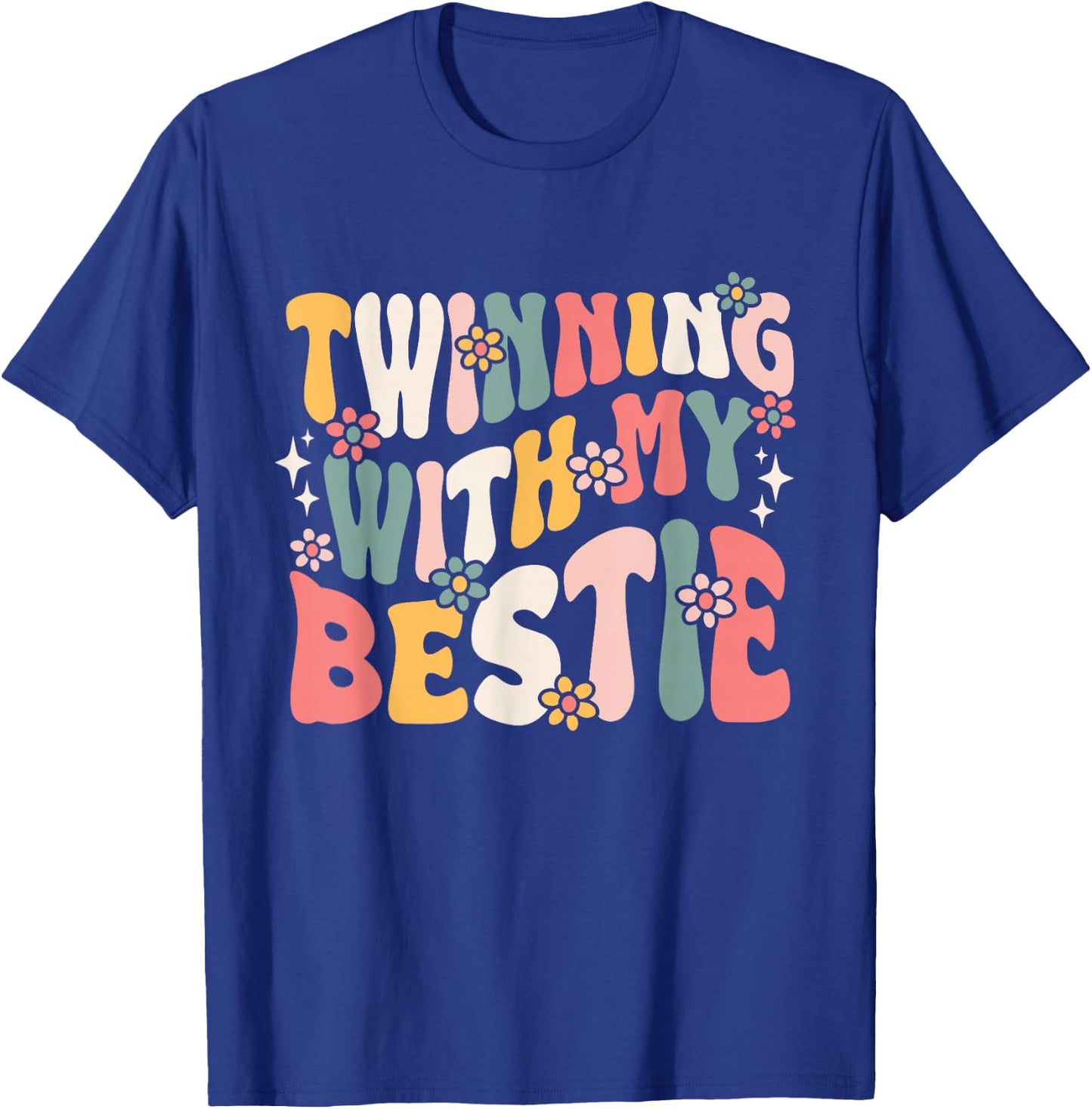 Twin Matching Twins Groovy Spirit Week Twins Day T-Shirt - T-Shirt | Royal