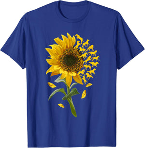 Beautiful Sunflower Horse Racing Flower Graphic T-Shirt - T-Shirt | Royal