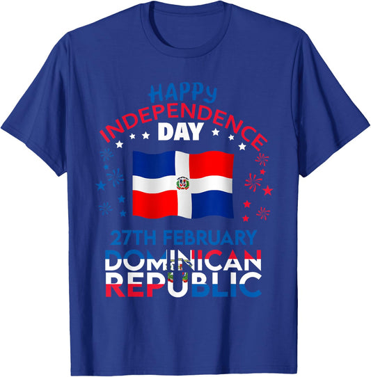 Dominican Republic 182nd Independence Day Dominican Flag T-Shirt - T-Shirt | Royal