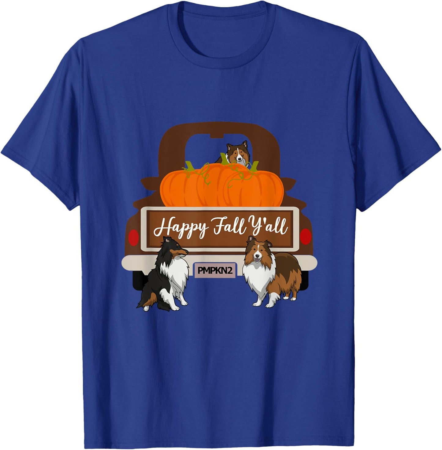 Sheltie Sheltie Shirt Happy Fall Y'all Sheltie Gift T-Shirt - T-Shirt | Royal