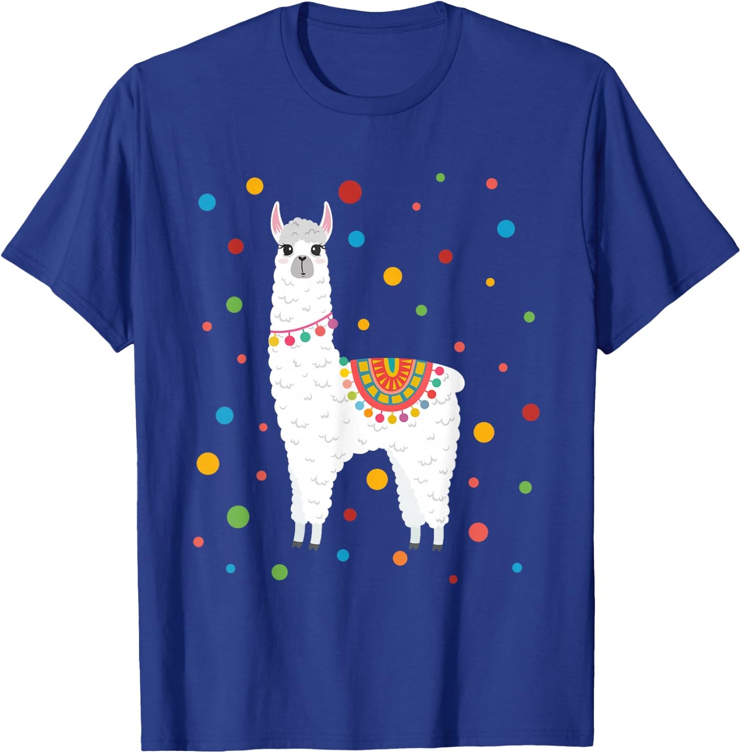 Dot Day Shirt Polka Dots Dotted Llama Kid Girls Youth T-Shirt - T-Shirt | Royal