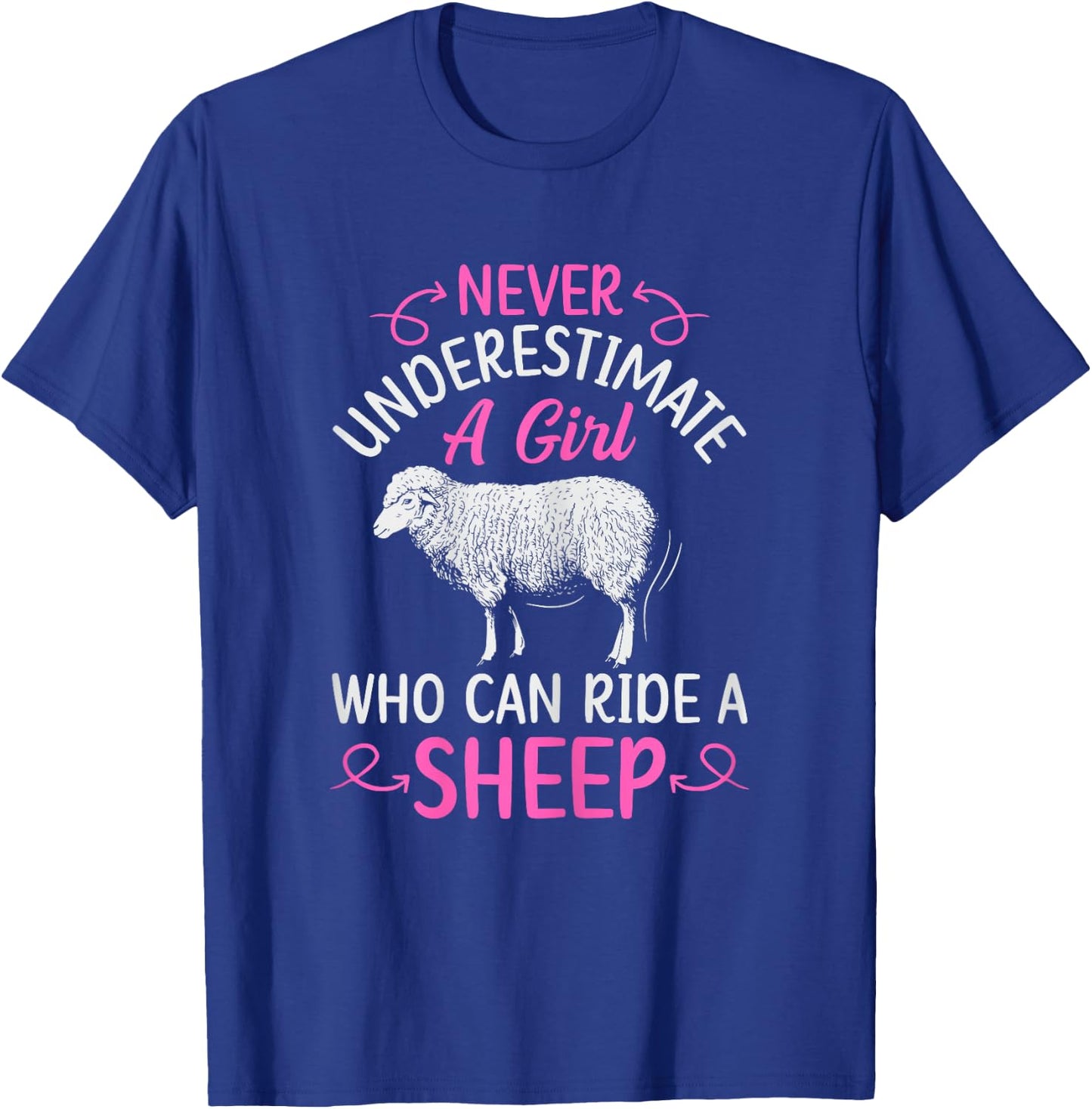 Youth Rodeo Mutton Busting Design for a Mutton Busting Girl T-Shirt - T-Shirt | Royal