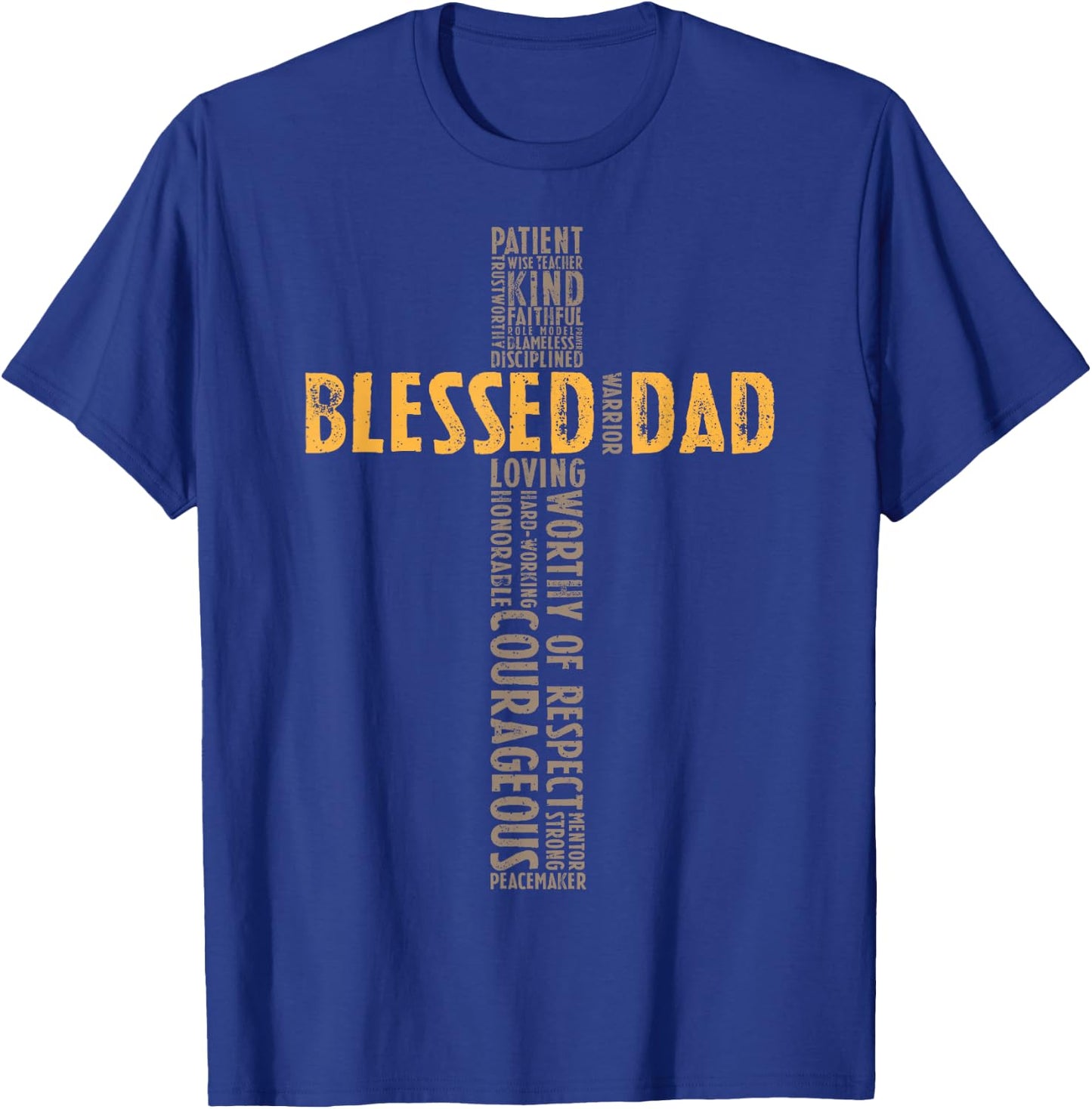 Father's Day Dad Husband Blessed Dad Christian T-Shirt - T-Shirt | Royal