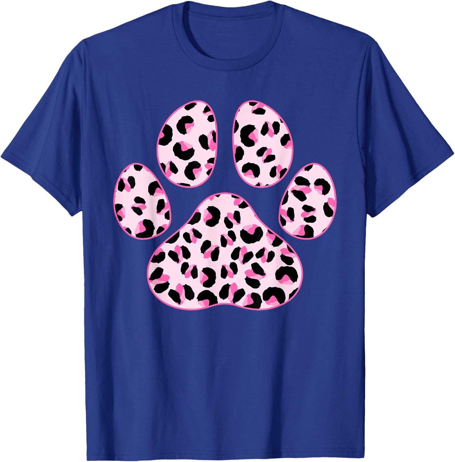 Cat Paw Print Cute Leopard Pattern Dog Lover Leopard Print Men Women Kids T-Shirt - T-Shirt | Royal