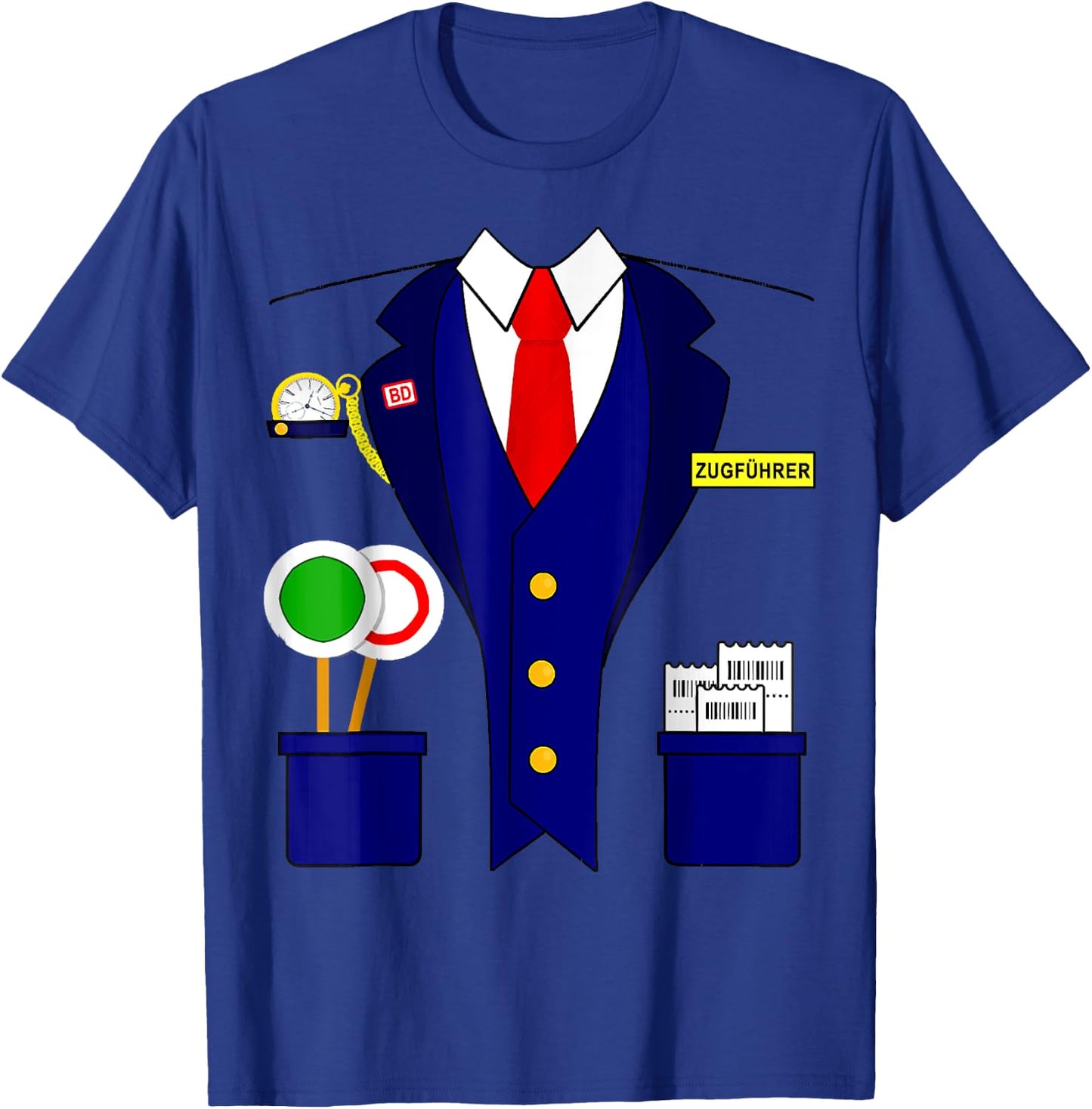 Trainer Guide Conductor Train Driver Carnival Costume , black T-Shirt - T-Shirt | Royal