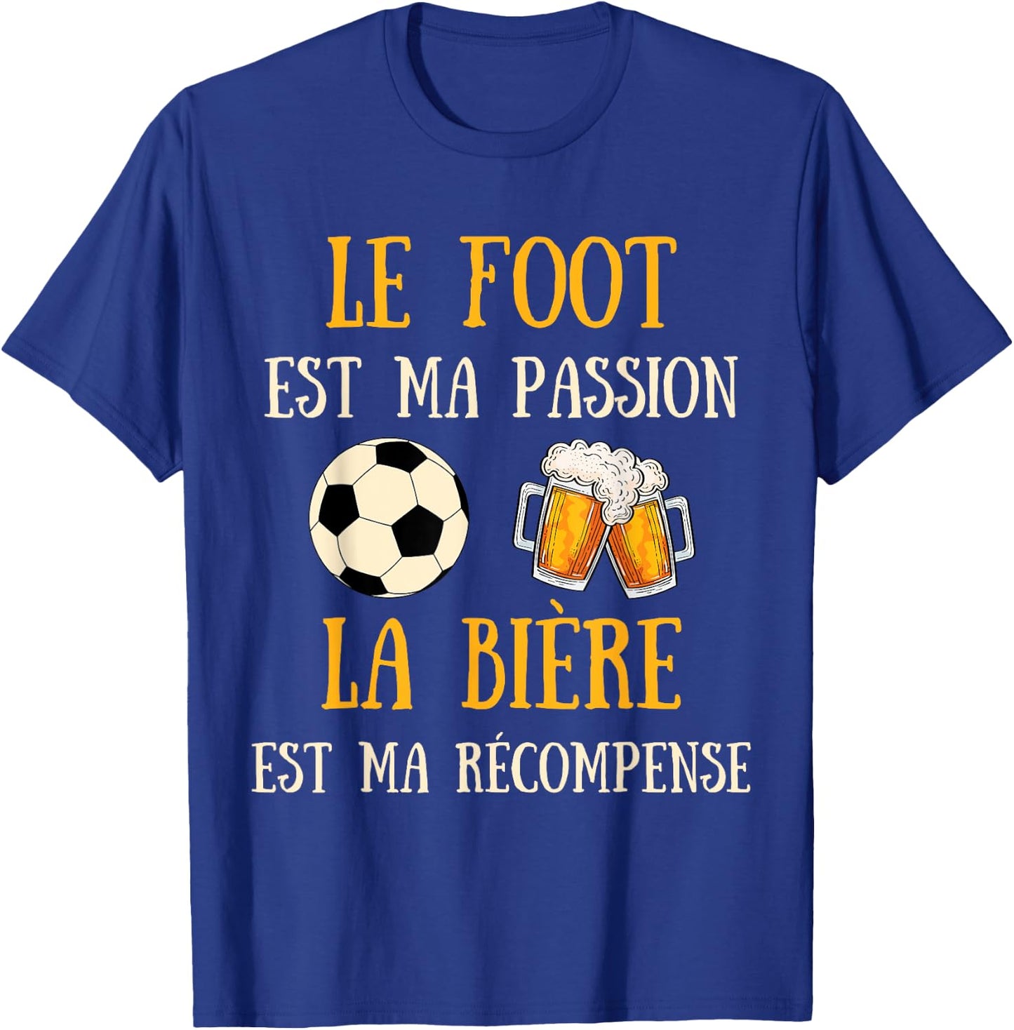 Men's Football Humour Football Gift Humorous Beer T-Shirt - T-Shirt | Royal