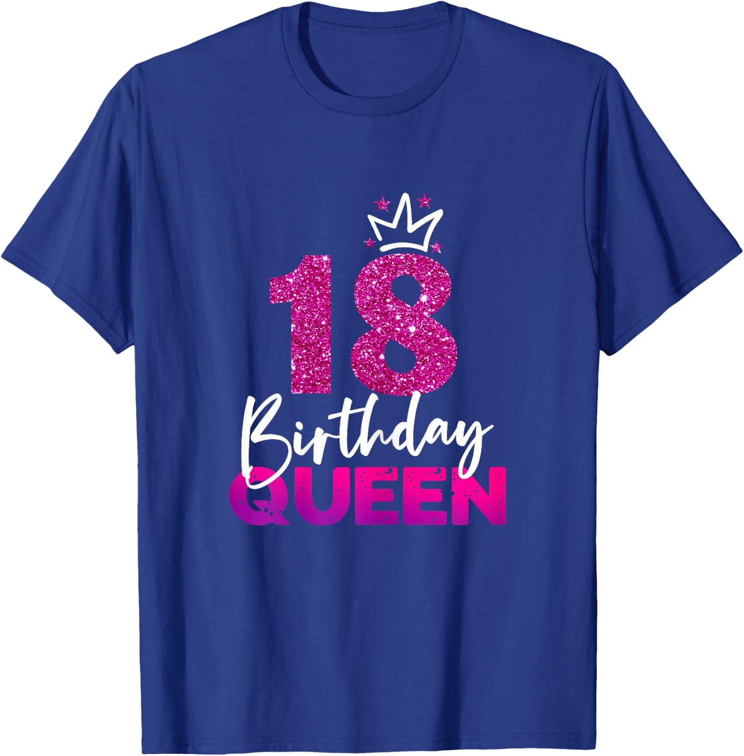 Ladies 18th Birthday Queen Gift 18th Birthday , black T-Shirt - T-Shirt | Royal