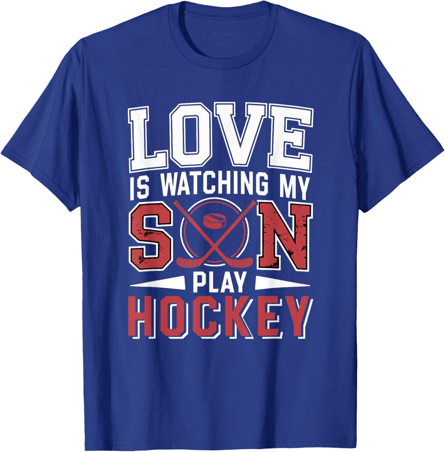 Love Watching My Son Play Hockey Funny Player Fan T-Shirt - T-Shirt | Royal