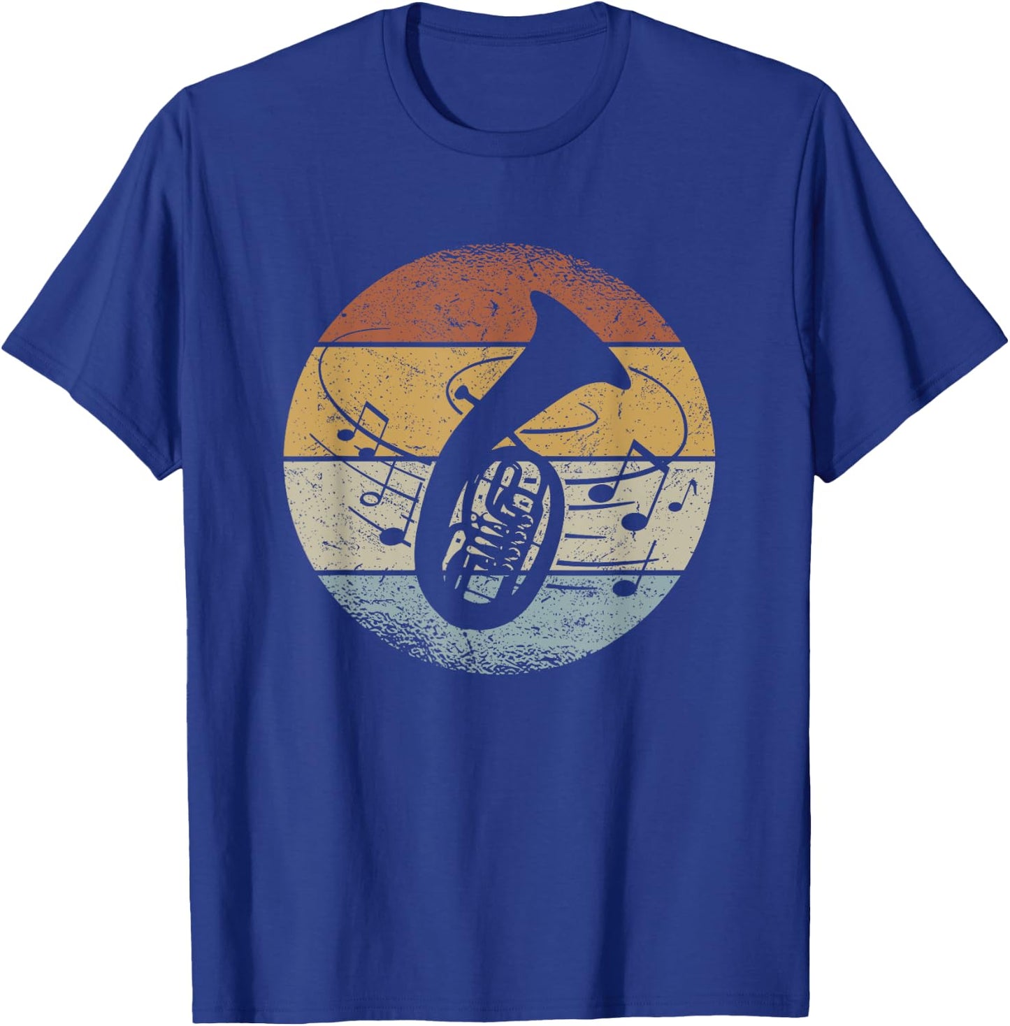Tenor Hornist Orchestra Musician Notes Retro Tenor Horn , black, s T-Shirt - T-Shirt | Royal