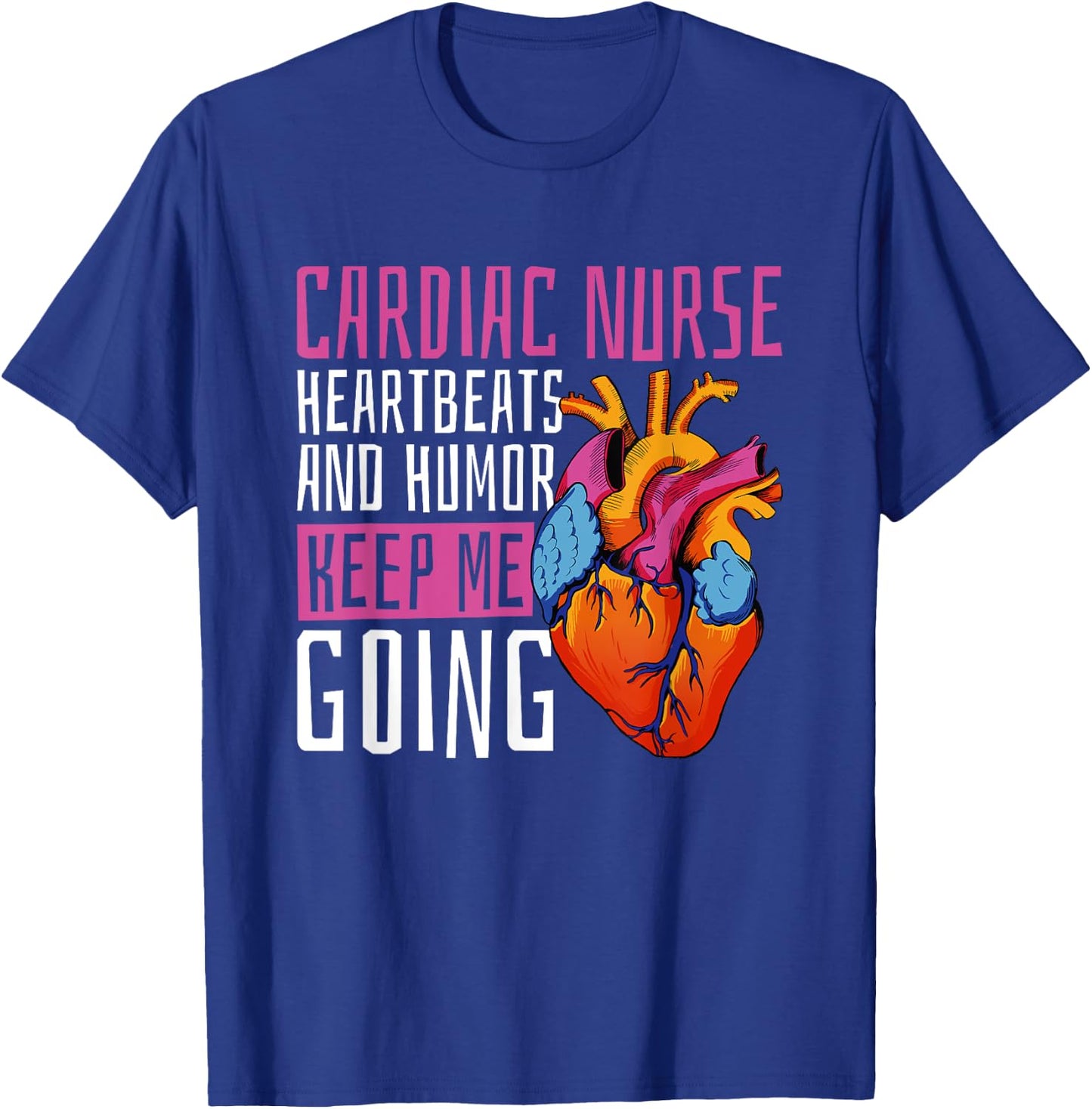 Cardiac Nurse Cardiology T-Shirt - T-Shirt | Royal