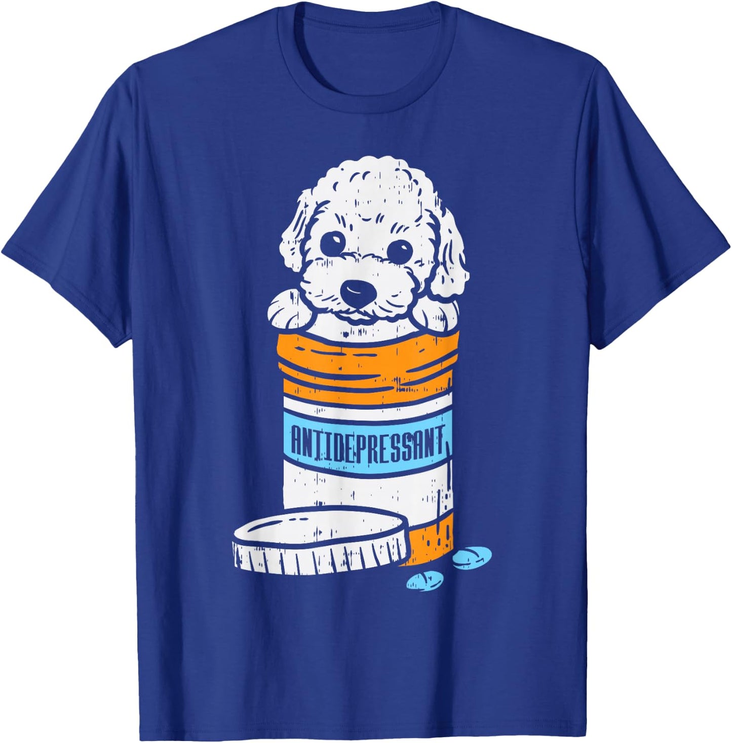 Antidepressant Poodle Cute Animal Pet Dog Lover Owner Gift T-Shirt - T-Shirt | Royal
