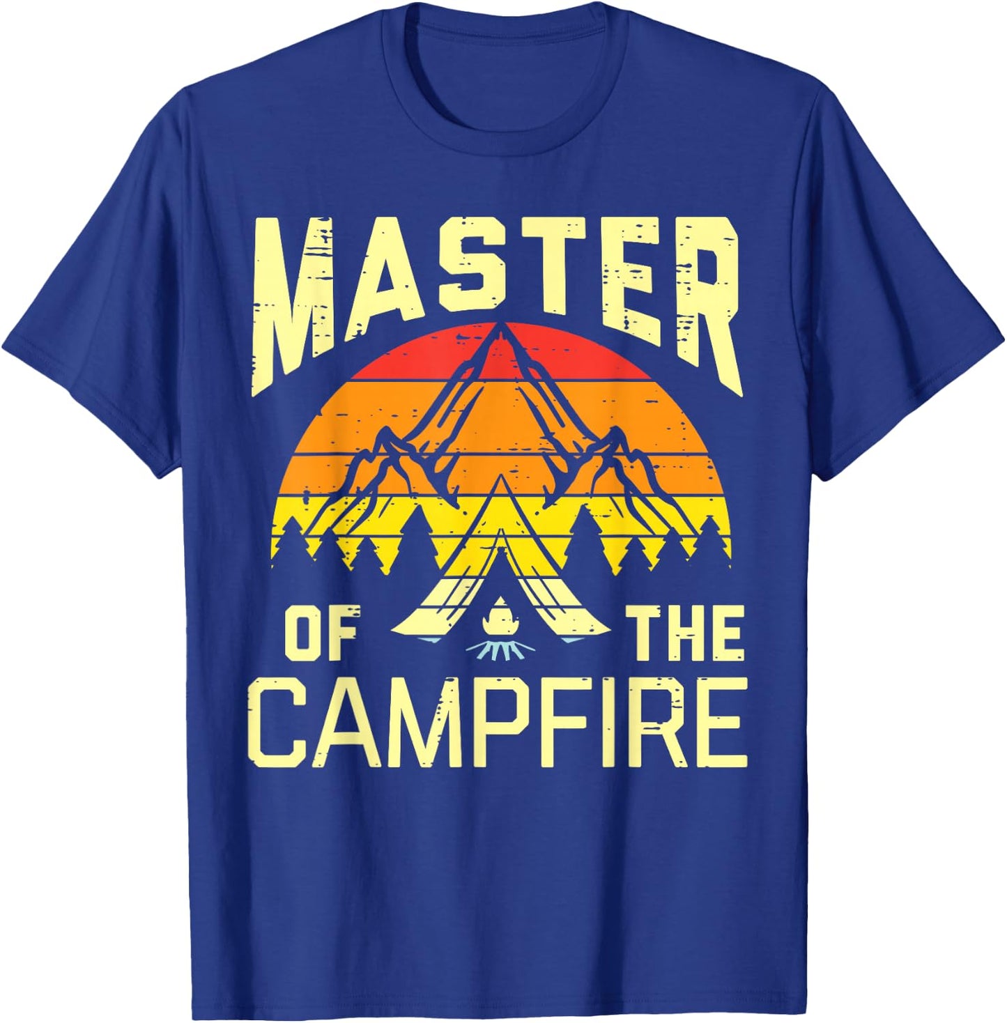 Master Of Campfire Camping Retro Camper Women Men Kids Girls T-Shirt - T-Shirt | Royal