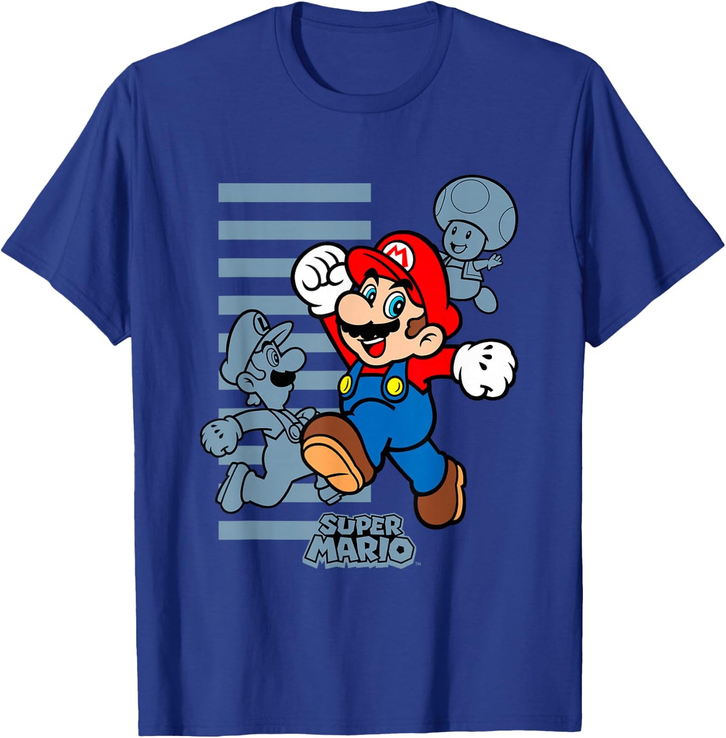 Super Mario Luigi & Toad Let's Play Group Shot T-Shirt - T-Shirt | Royal