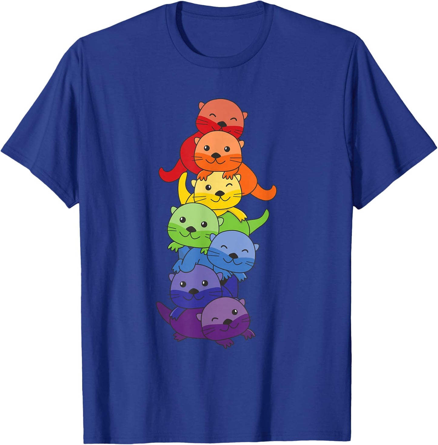 Rainbow Flag Pride Month LGBTQ Rainbow Otter T-Shirt - T-Shirt | Royal