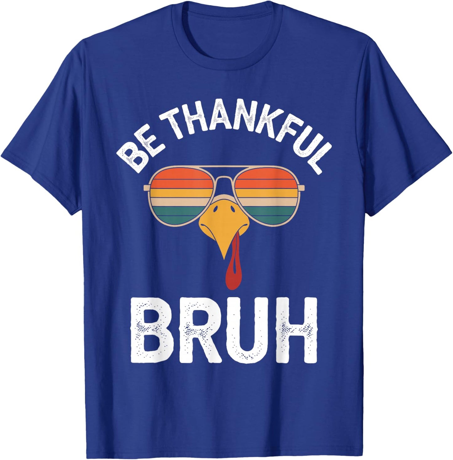 Bruh Thanksgiving Funny Thankful Turkey Boys Kids T-Shirt - T-Shirt | Royal