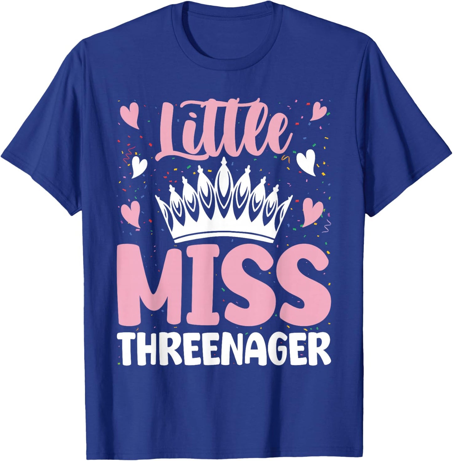 Little Miss Threenager Girl Happy 3rd Birthday Girl Toddle T-Shirt - T-Shirt | Royal