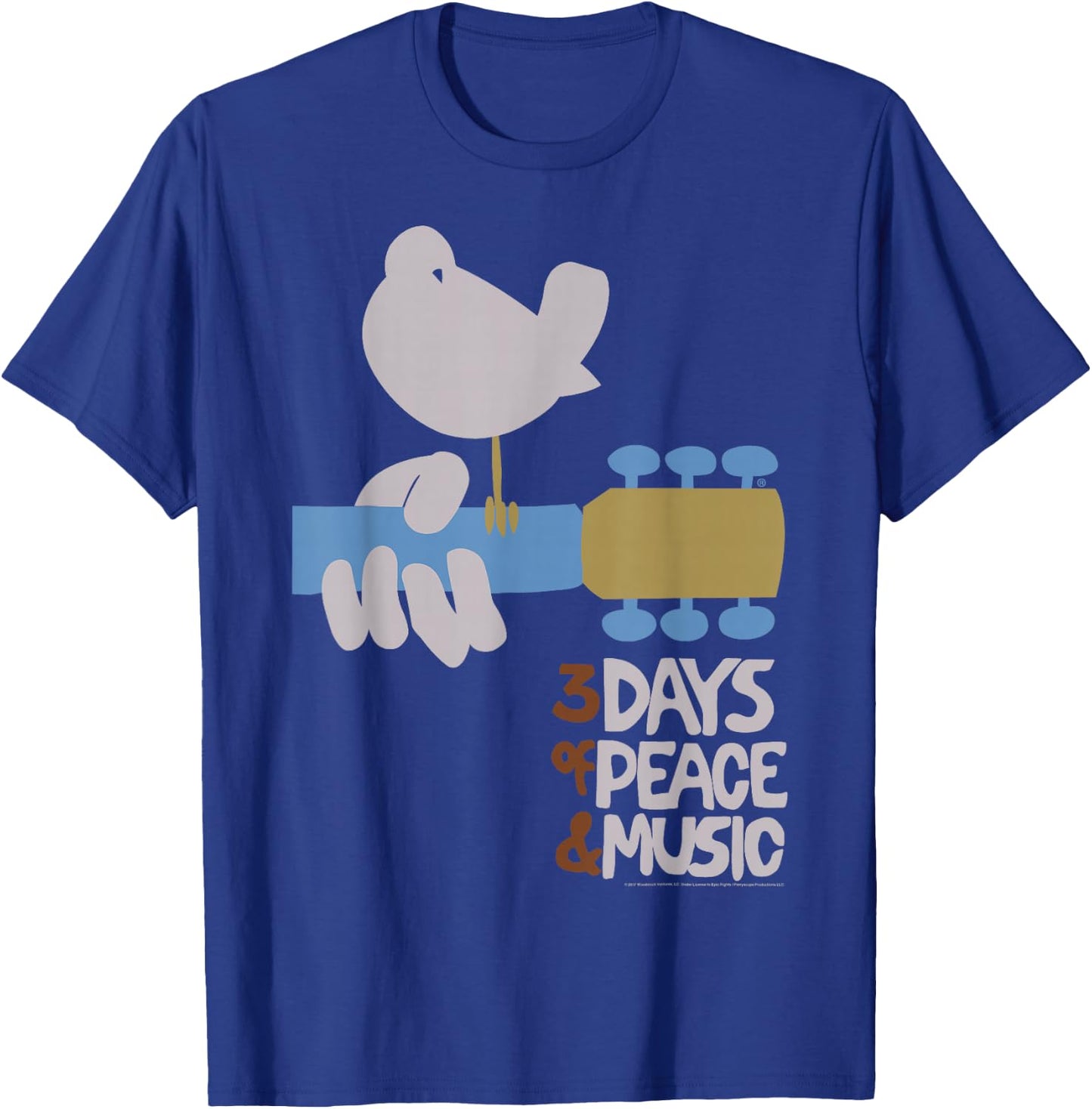 Woodstock - Dove & Guitar T-Shirt - T-Shirt | Royal