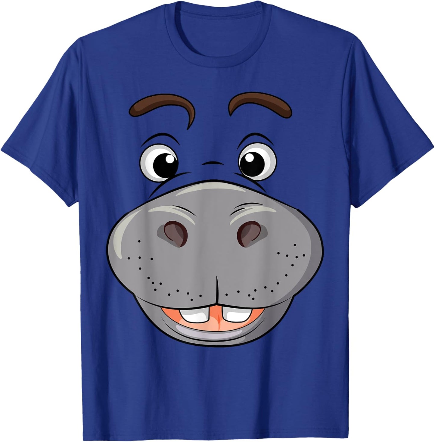 Funny Hippopotamus Hippo Face Cosplay DIY Costume Halloween T-Shirt - T-Shirt | Royal
