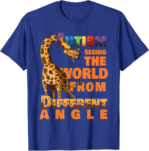 National Disability Campaign Love Asperger Warrior Autism Awareness Giraffe Lover Inspiring Gift Men Women Kids T-Shirt - T-Shirt | Royal