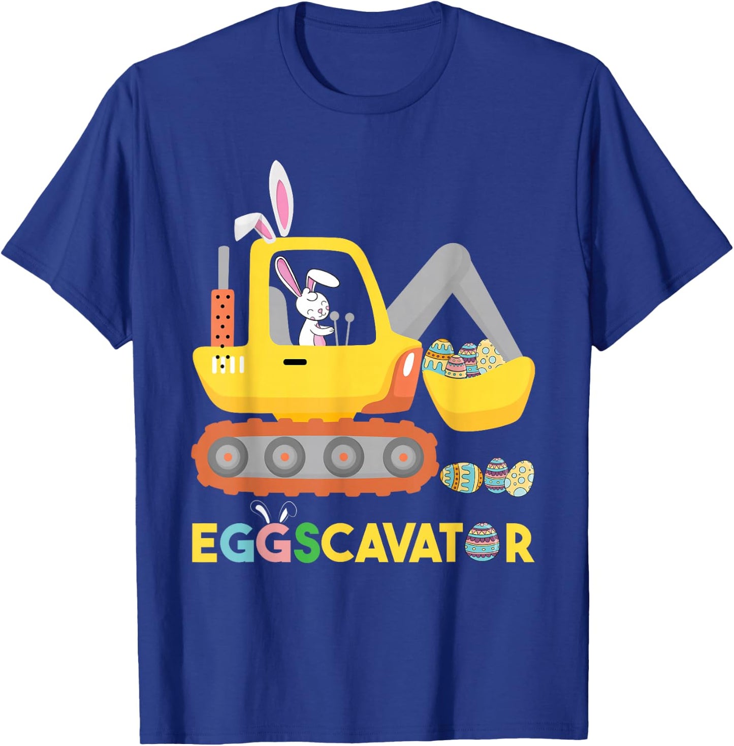 Funny EggsCavator Easter Bunny Excavator Toddler Boys Easter T-Shirt - T-Shirt | Royal