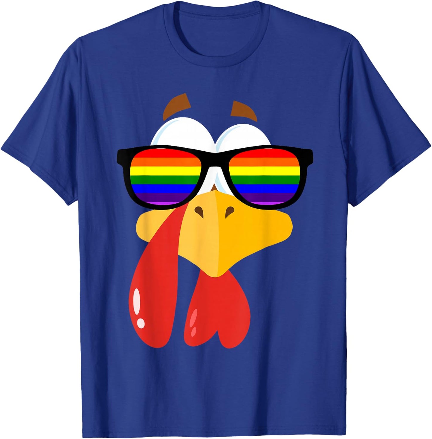 LGBT Pride Sunglasses Rainbow Turkey Proud LGBT Thanksgiving T-Shirt - T-Shirt | Royal
