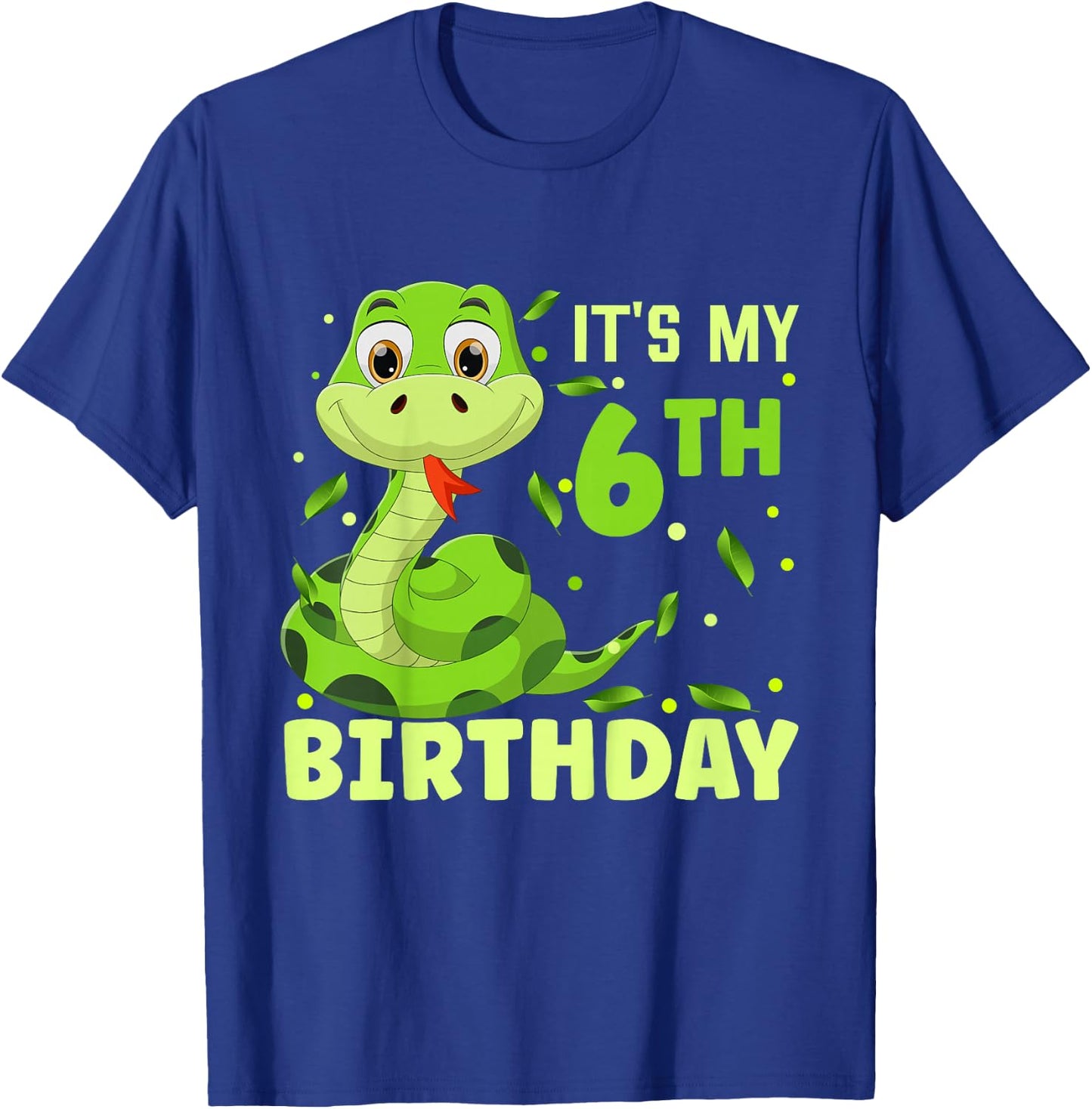 It’s My 6th Birthday Snake Birthday Girl Boy Party Matching T-Shirt - T-Shirt | Royal