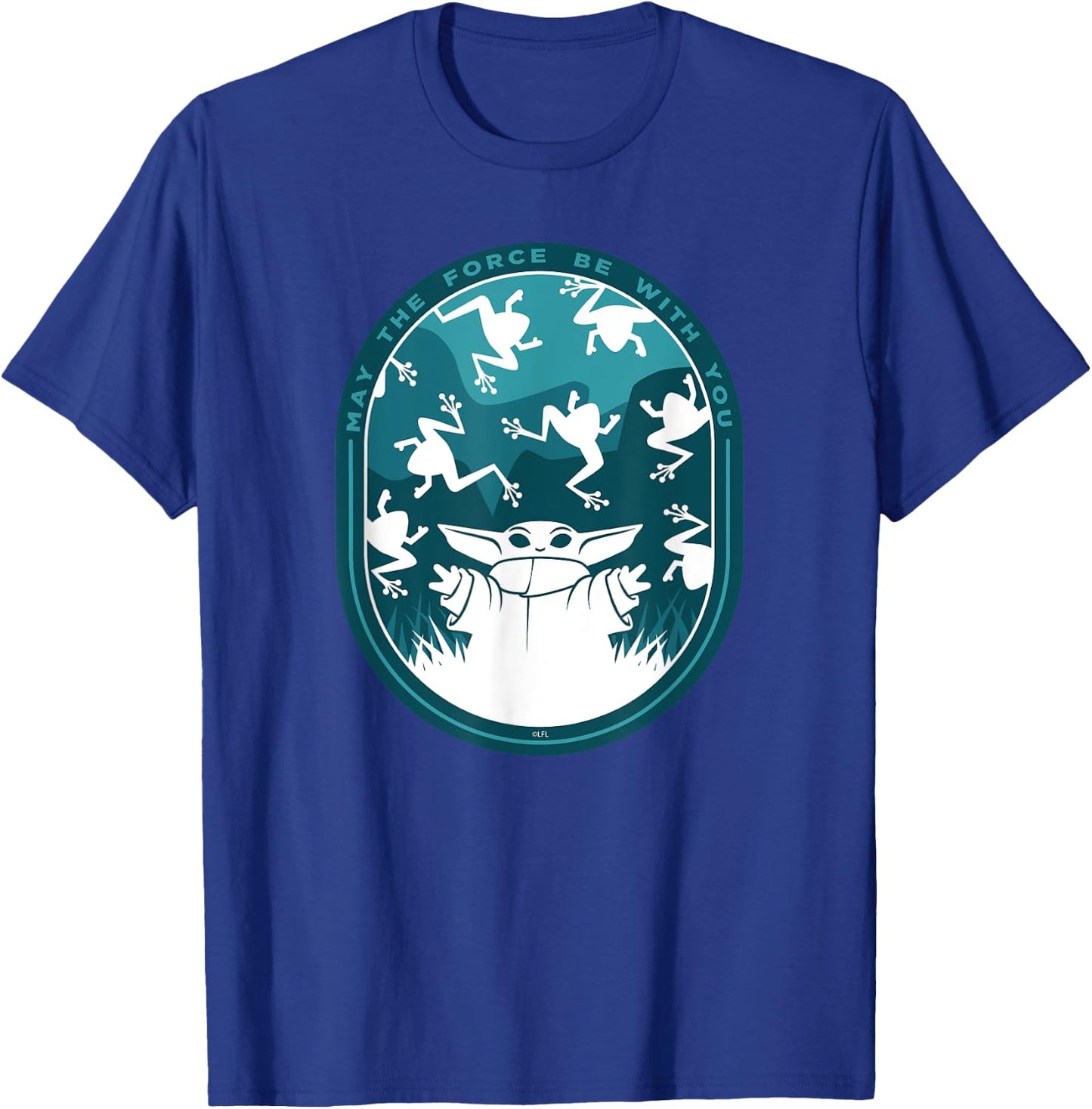 Star Wars The Mandalorian Grogu & Frogs May the Force T-Shirt - T-Shirt | Royal
