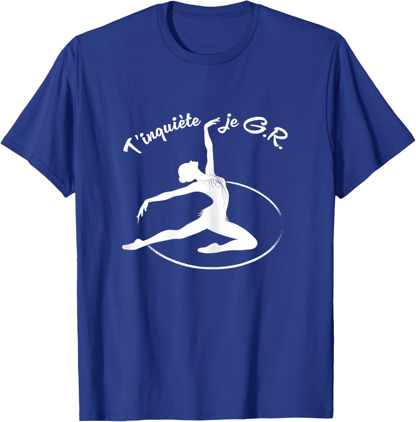 GRS Don't worry, I manage Humor Rhythmic Gymnastics Hoop , Black, Female X-Small T-Shirt - T-Shirt | Royal