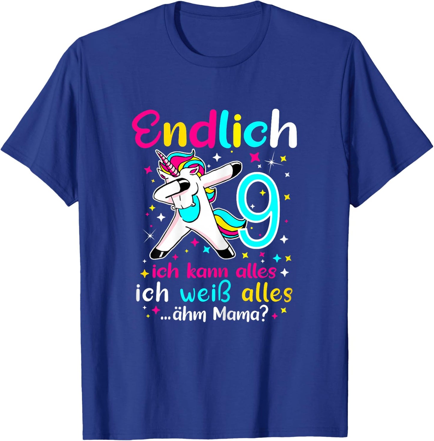 9th Birthday Girl 9 Years Old , black T-Shirt - T-Shirt | Royal