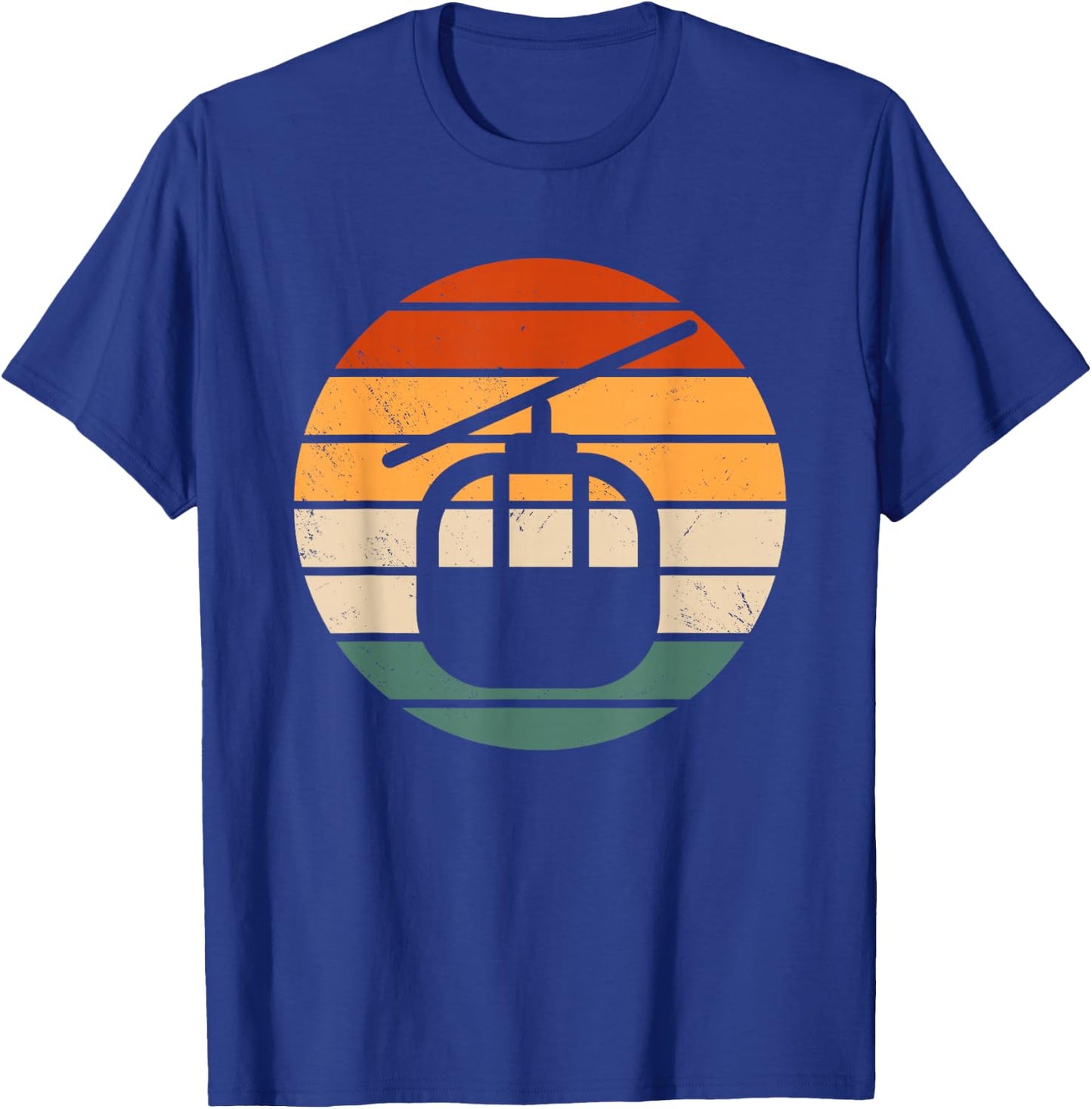 Retro Ski Lift Gondola Outfit Skiing Cable Car Mountain , black T-Shirt - T-Shirt | Royal