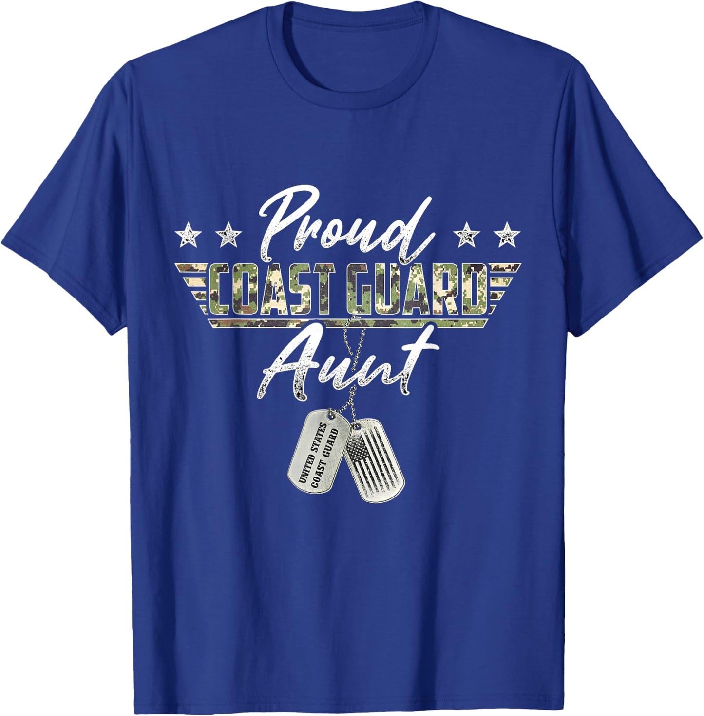 Proud Coast Guard Aunt American Military Gifts T-Shirt - T-Shirt | Royal