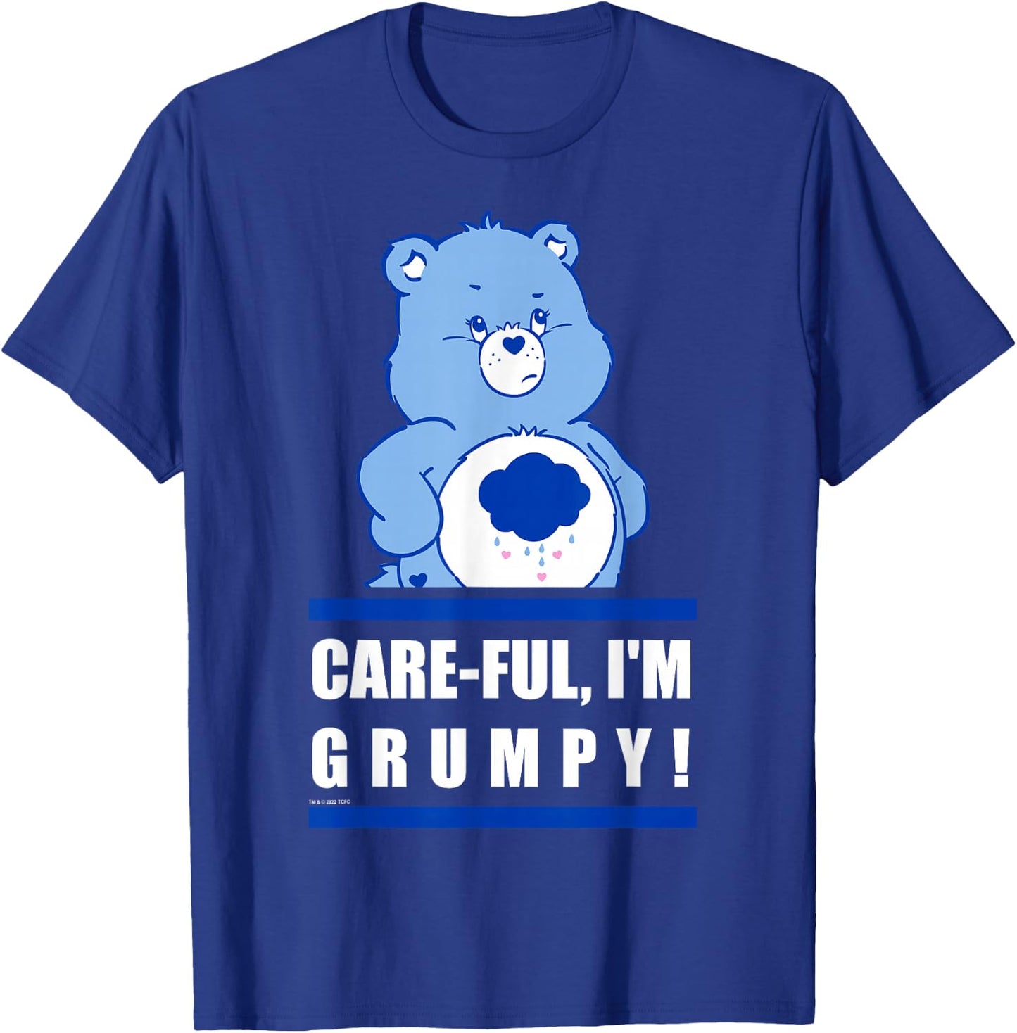 Care Bears Grumpy Bear Care-Ful I'm Grumpy Collegiate Text T-Shirt - T-Shirt | Royal