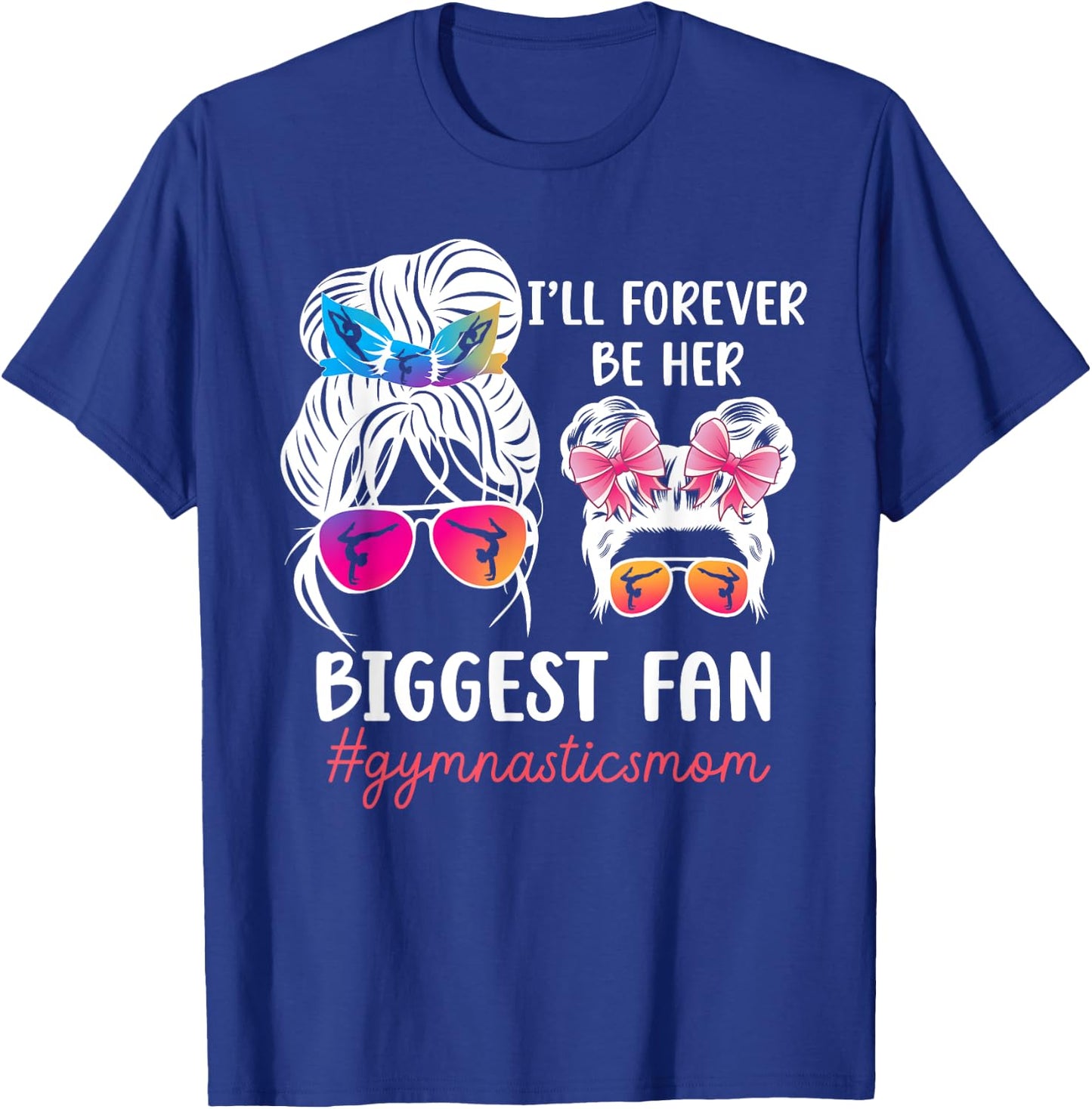 Her Biggest Fan Gymnastics Mom Of A Gymnast Mama T-Shirt - T-Shirt | Royal
