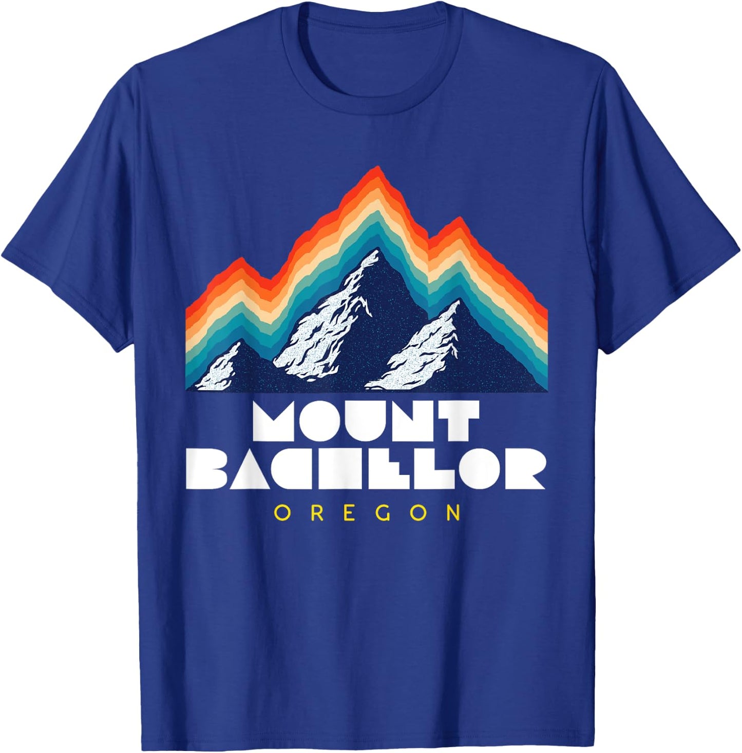Mount Bachelor, Oregon - USA Ski Resort 1980s Retro T-Shirt - T-Shirt | Royal