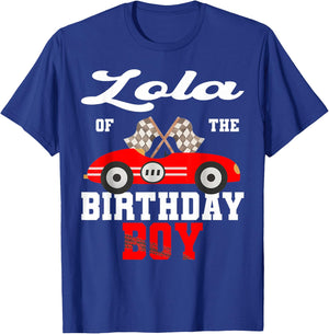 Race Car Lola of The Birthday Boy Racing Family T-Shirt - T-Shirt | Royal