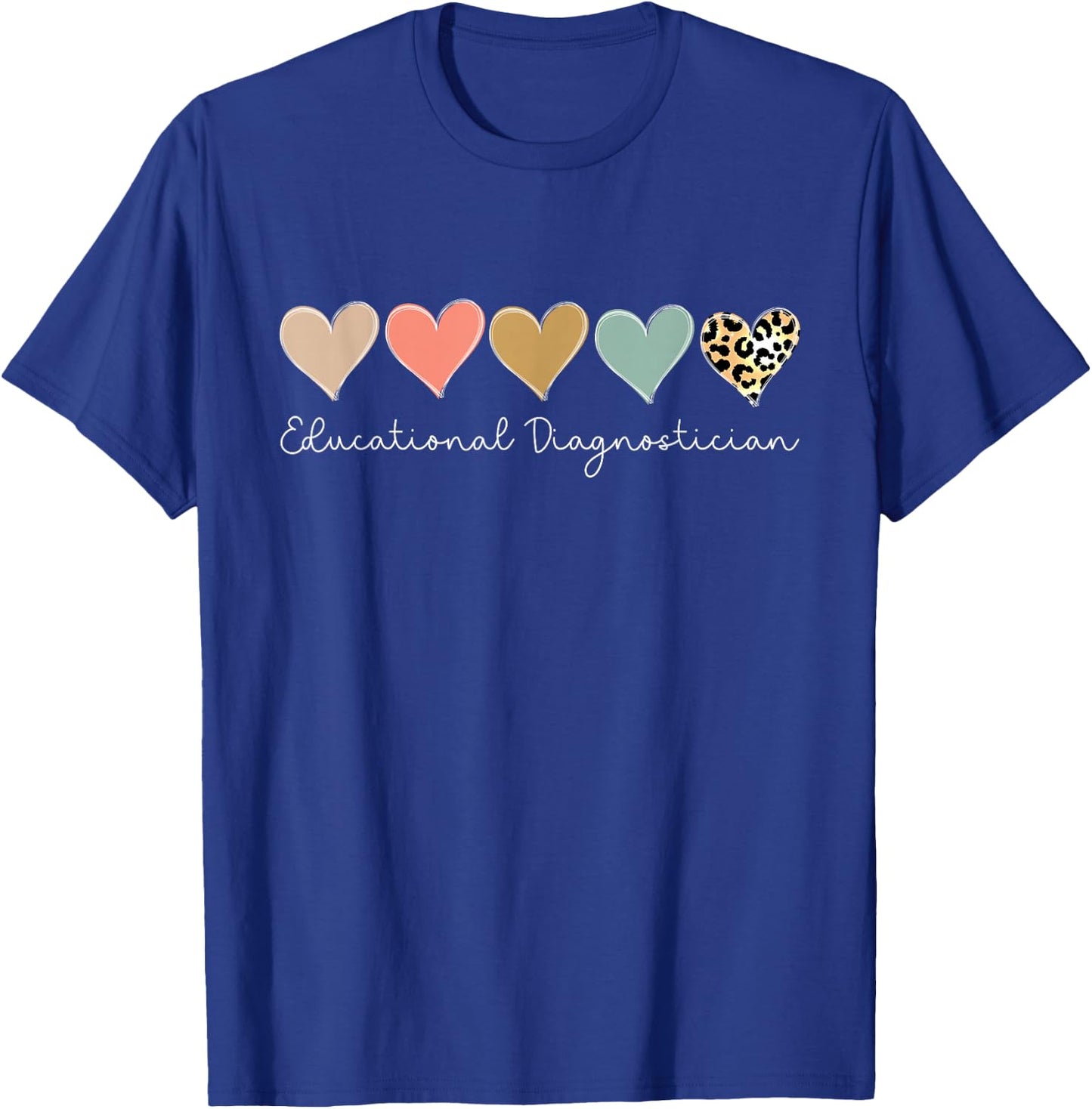 Educational Diagnostician Leopard Heart valentine's Day T-Shirt - T-Shirt | Royal