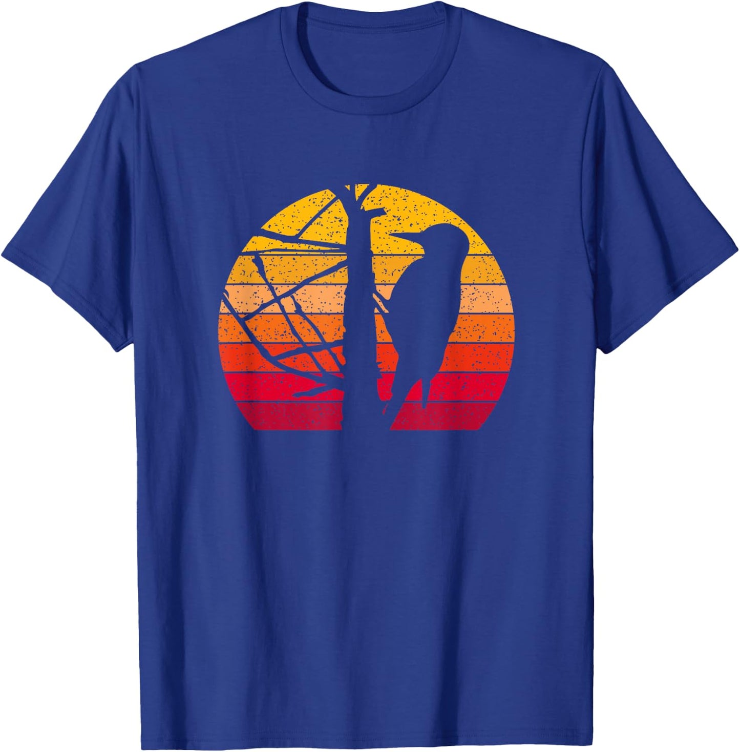 Woodpecker in a Tree Birdslover Retro Nature-Lover T-Shirt - T-Shirt | Royal