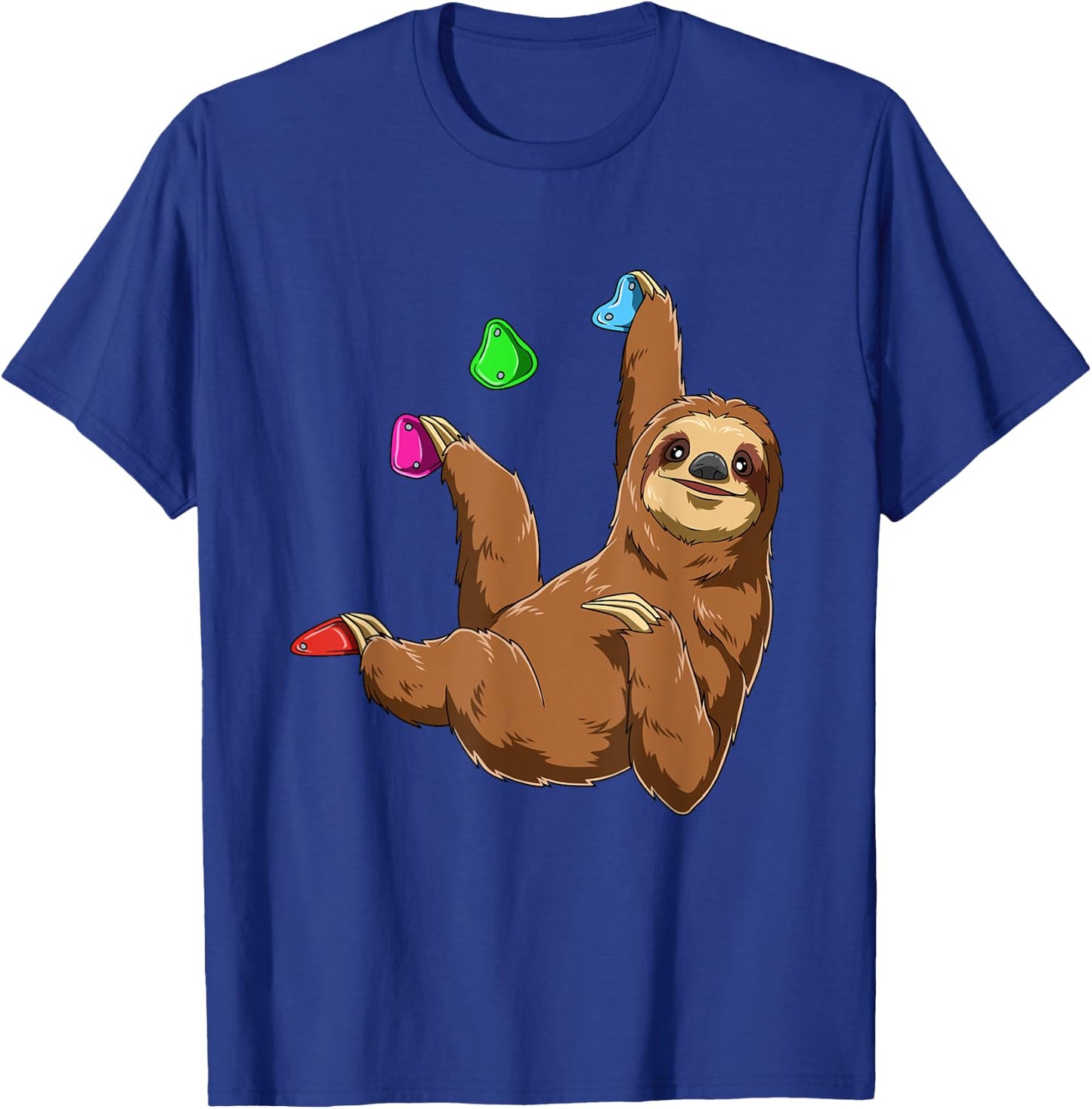 Cute Bouldering and Rock Climbing Sloth T-Shirt - T-Shirt | Royal