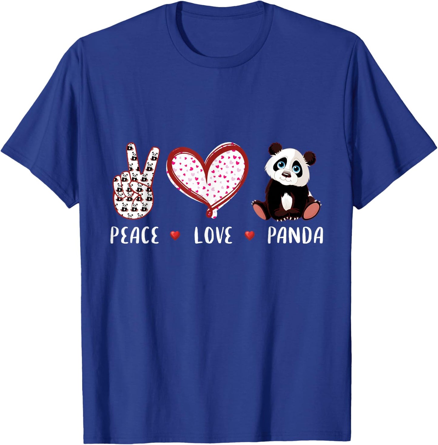 Peace Love panda lovers gifts for kids boys girls men women T-Shirt - T-Shirt | Royal