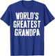 World's Greatest Grandpa Shirt Papa Men Fathers Day T-Shirt - T-Shirt | Royal