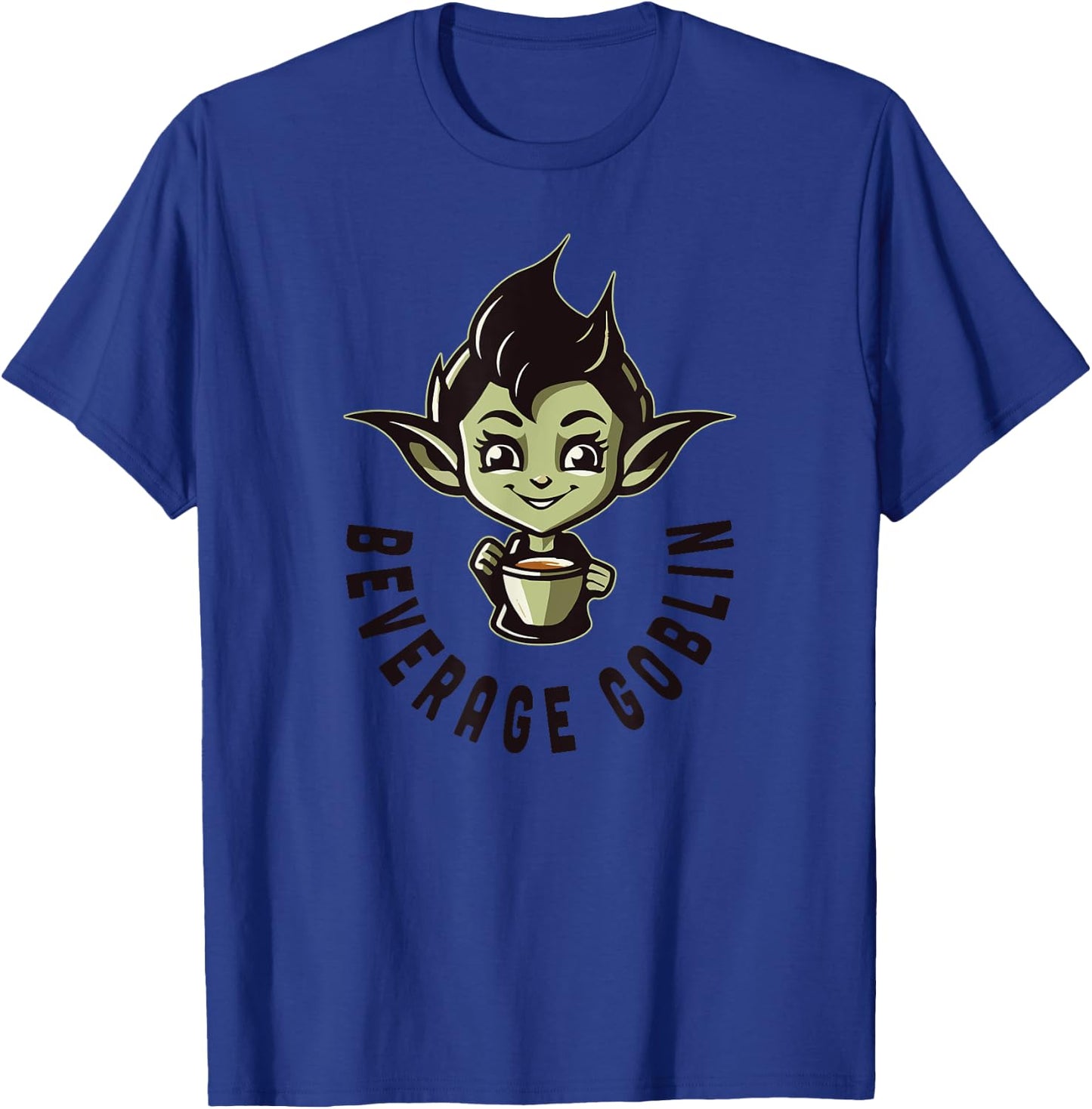 Funny Beverage Goblin Cute Hoarding Drinks Cups Coffee Water T-Shirt - T-Shirt | Royal