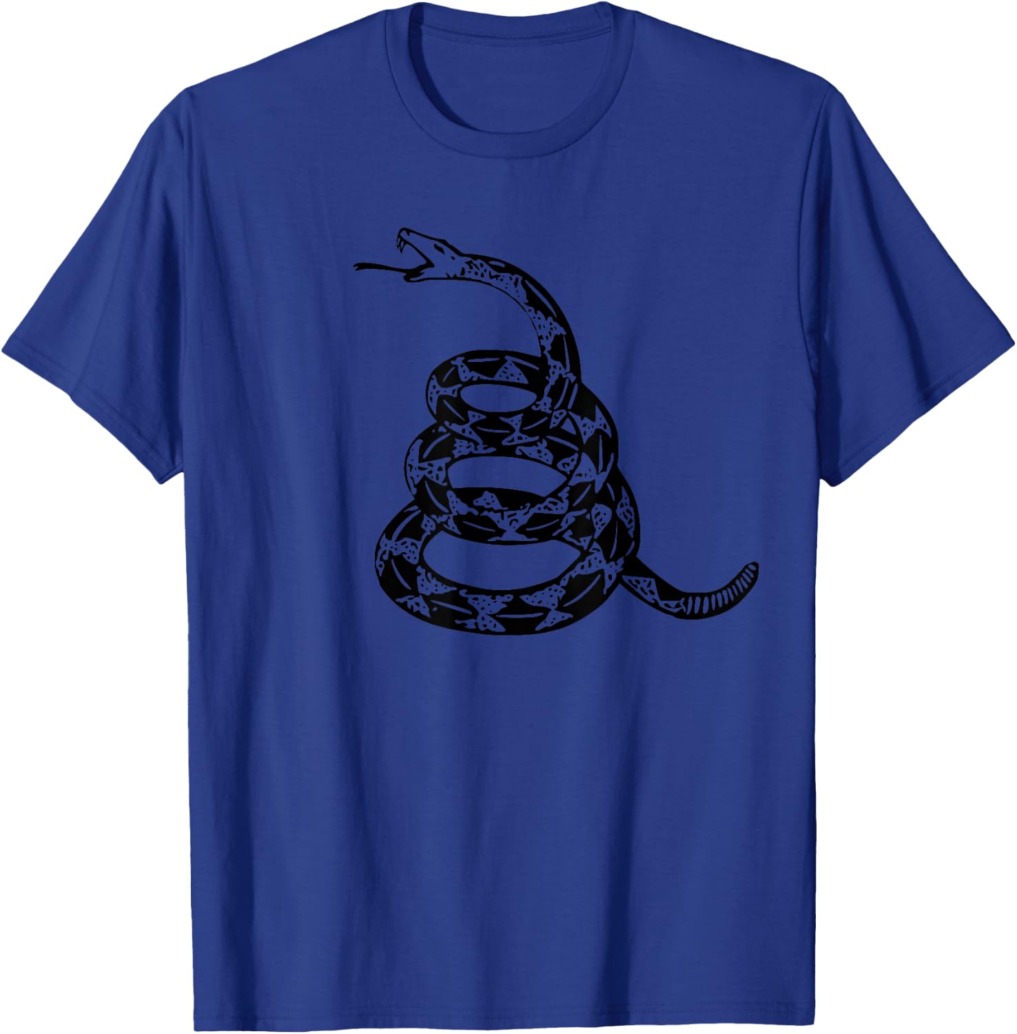 Gadsden Flag Snake ONLY Black Design subtle ghost T-Shirt - T-Shirt | Royal