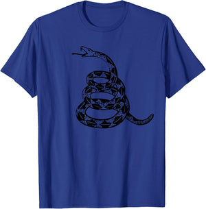 Gadsden Flag Snake ONLY Black Design subtle ghost T-Shirt - T-Shirt | Royal