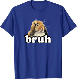 Kids Boys Girls Bruh Mini Holland Lop Bunny Rabbit Lover T-Shirt - T-Shirt | Royal