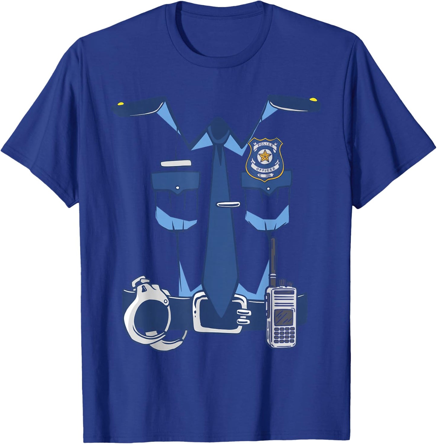 Police Officer Uniform Children's Carnival Handcuffs Police , black, s T-Shirt - T-Shirt | Royal