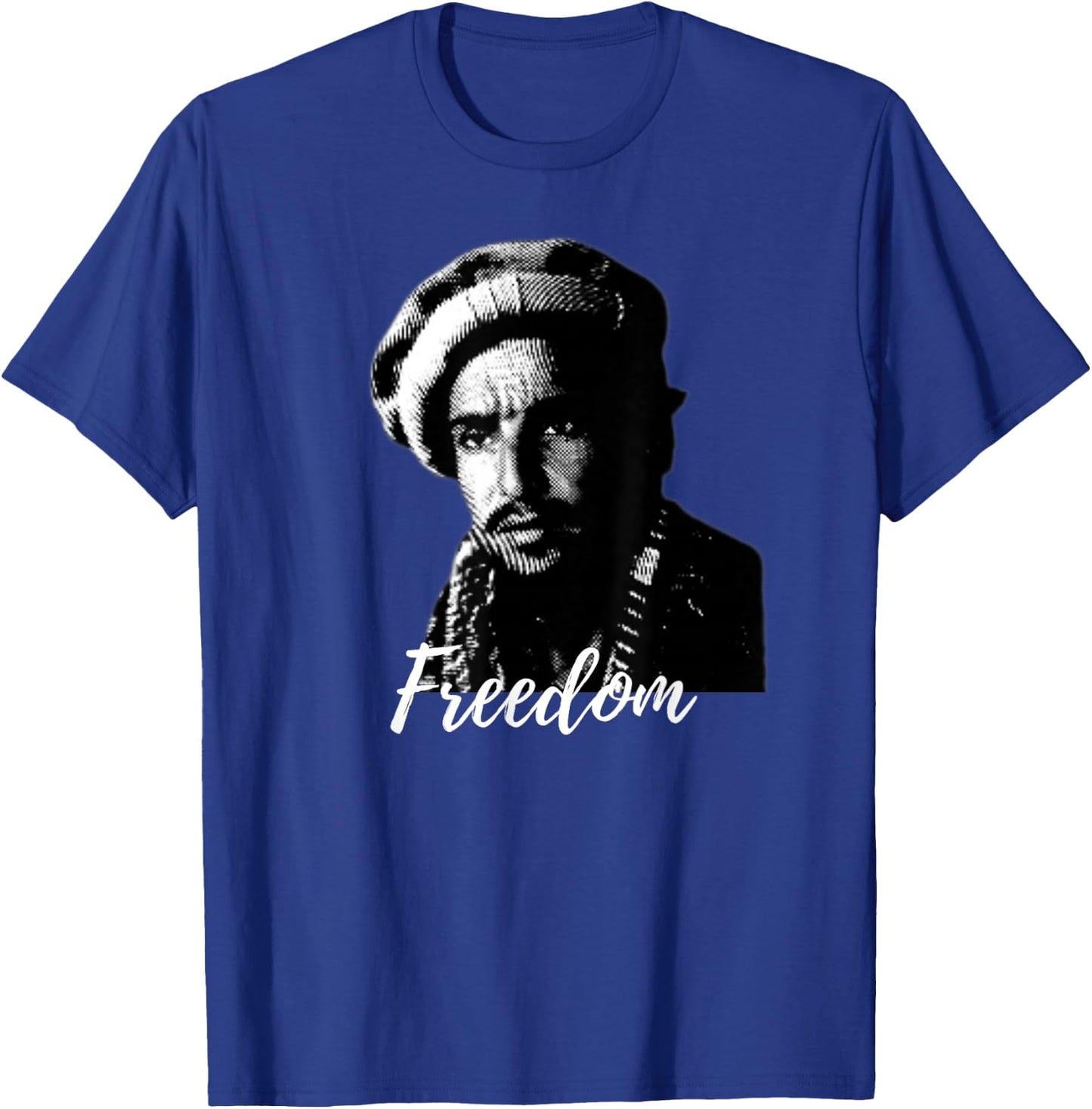 Free Afghanistan Freedom Fighter Massoud Afghan Design T-Shirt - T-Shirt | Royal
