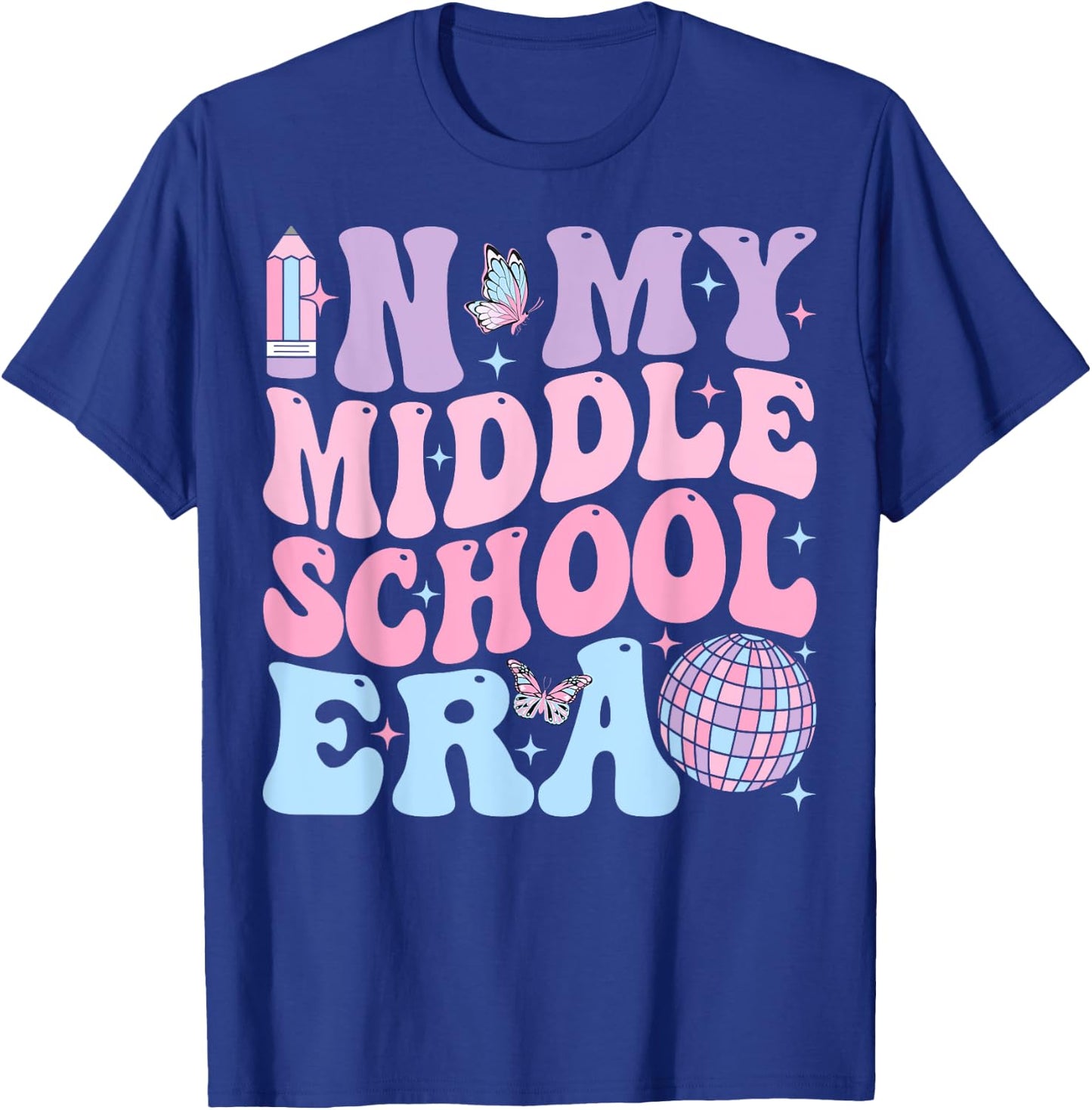 Groovy In My Middle School Era Back To School Teacher Men Women Kids T-Shirt - T-Shirt | Royal