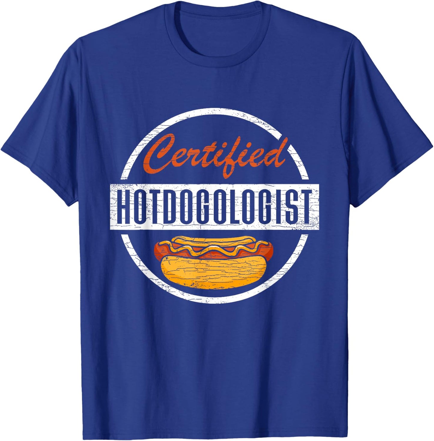 Certified Hotdogologist Hot Dogs T-Shirt - T-Shirt | Royal