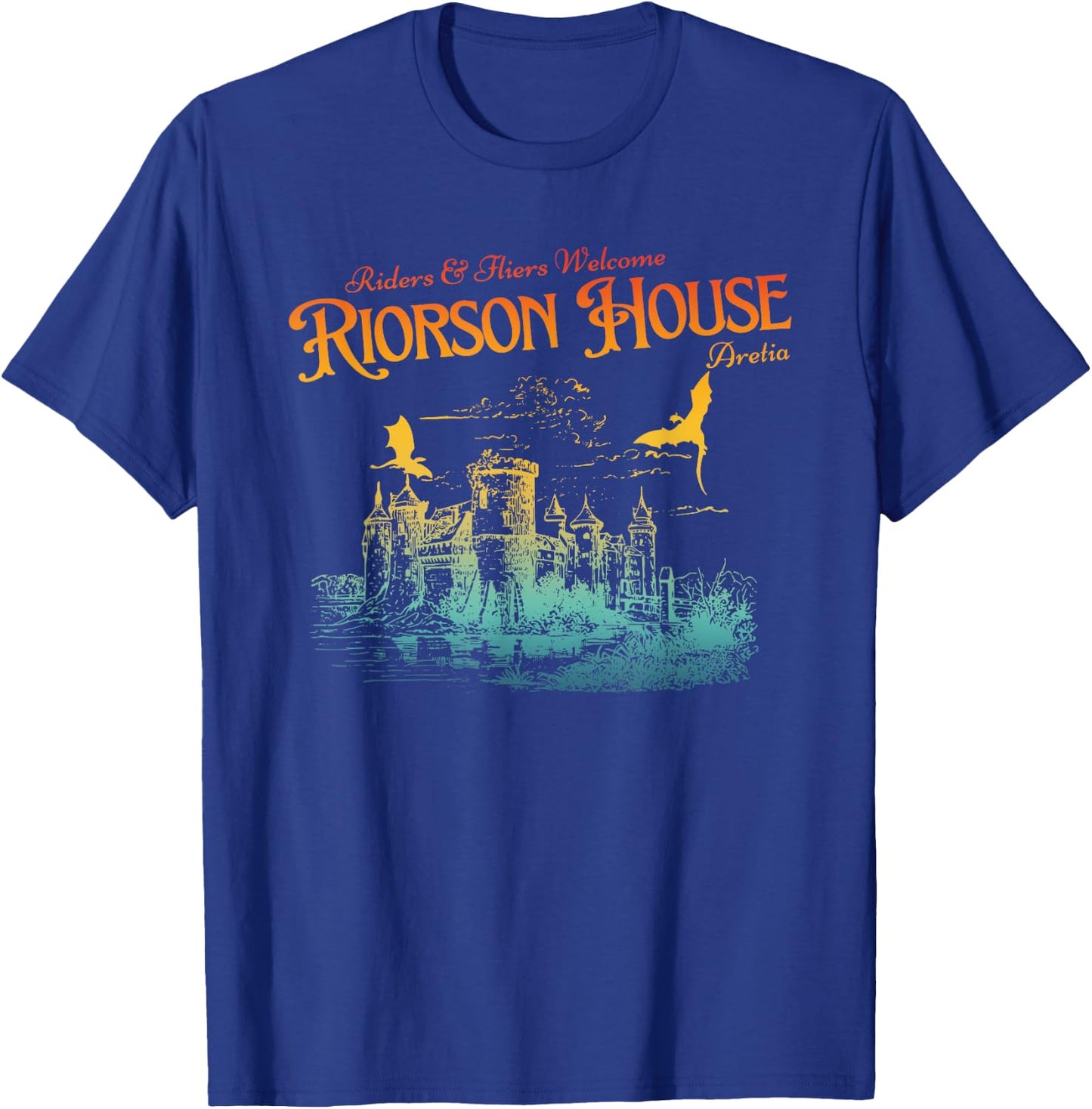 Riders & Fliers Welcome Riorson House Aretia Apparel , Small, Black T-Shirt - T-Shirt | Royal